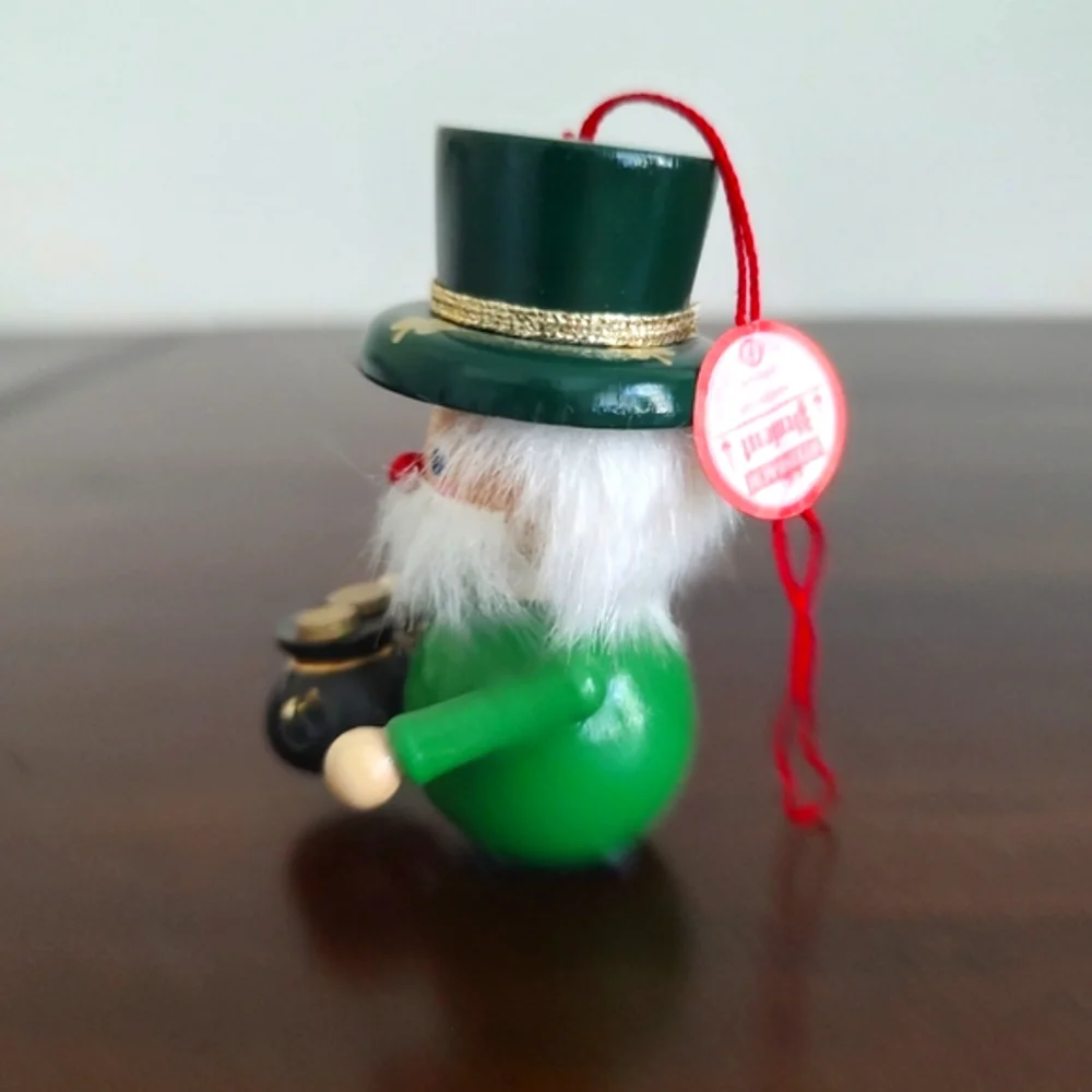 Vintage Steinbach Christmas Ornament Lucky Leprechaun German Wood